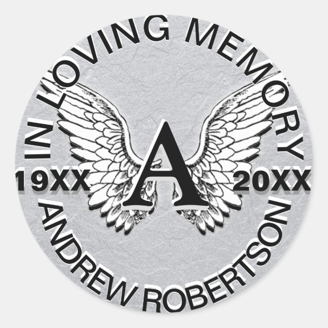 Monograma Pegatina plateado (Anverso)