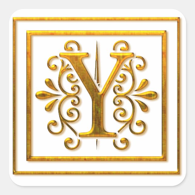 Monograma Pegatinas Golden Y Elegantes (Anverso)