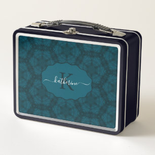 Monograma personalizado azul teal y marino 