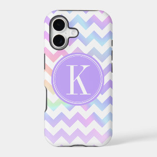 Monograma Personalizado Chevron Blanco Arcoíris Pa