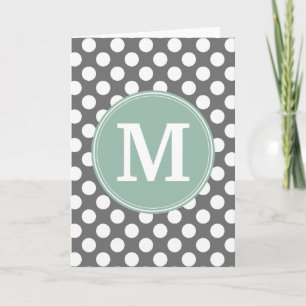 Monograma Personalizado con puntos de polka gris y