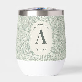 Monograma personalizado de apellido familiar Verde