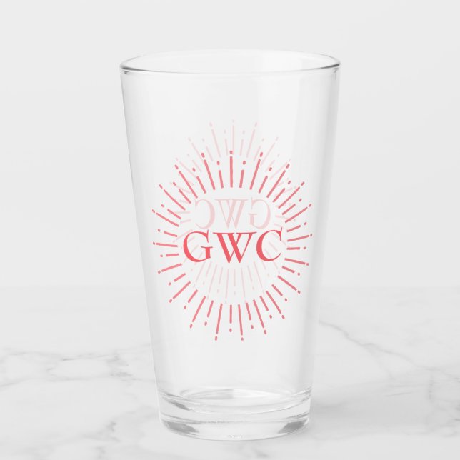 Monograma Personalizado de arrebato de sol rosa de (Anverso)