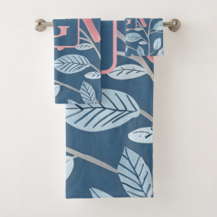 Monograma personalizado de color gris azul pájaro