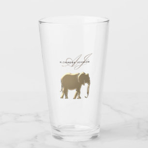 Monograma Personalizado de Elefante Dorado