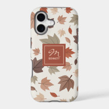 Monograma Personalizado de Hojas de Otoño