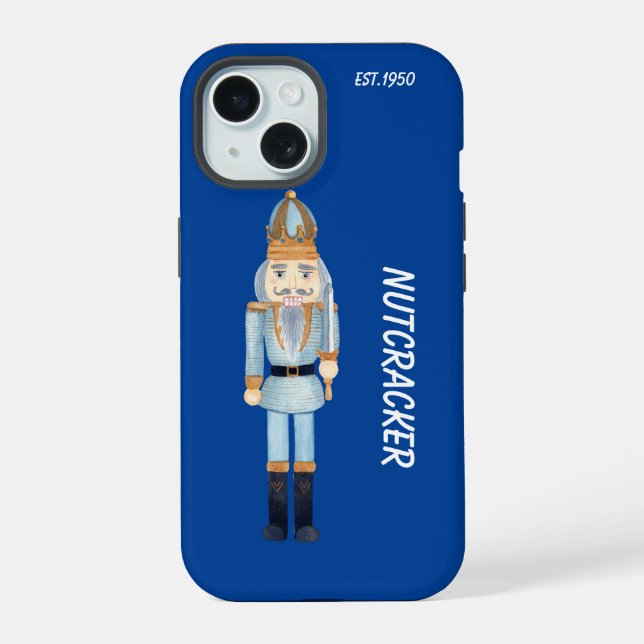 Monograma personalizado de moda nutcracker azul (Reverso )