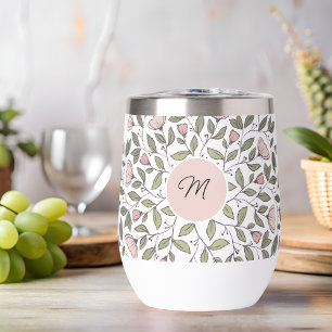 Monograma Personalizado de patrón floral delgado