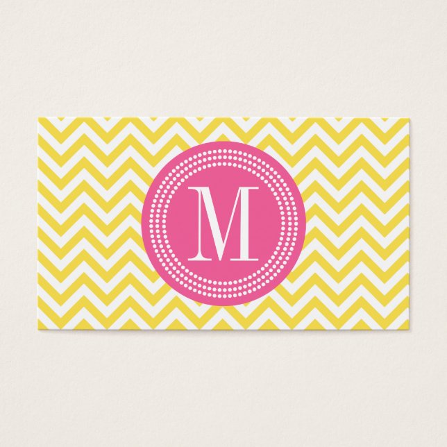 Monograma personalizado de zigzag amarillo Chevron (Frente)