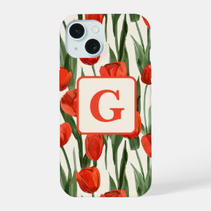 Monograma personalizado del patrón de campo tulipá