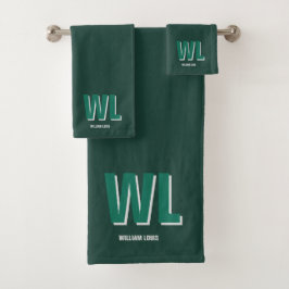 Monograma personalizado esmeralda minimalista