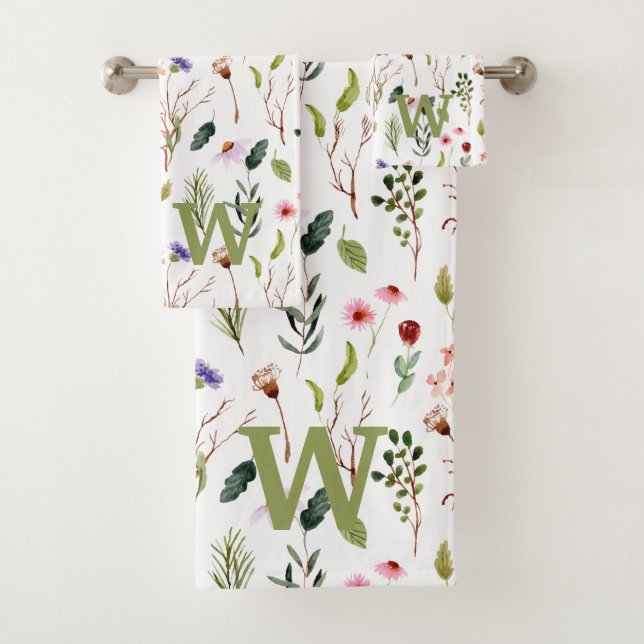 Monograma Personalizado Floral Acuarela (In situ)