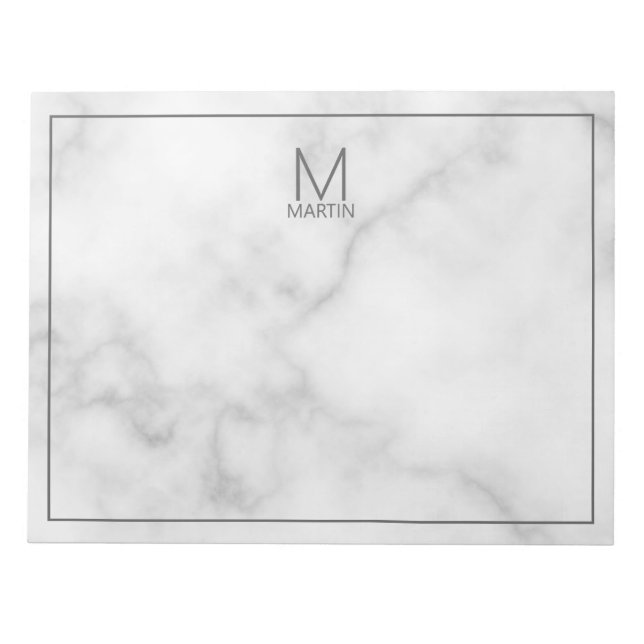 Monograma personalizado moderno y Bloc de notas de (Frente)