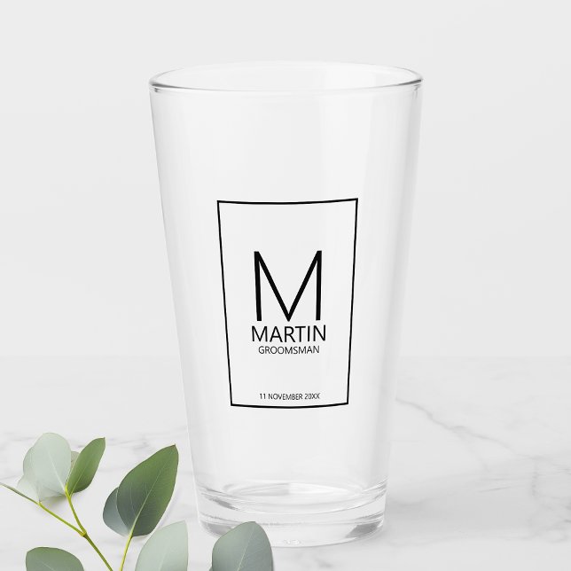 Monograma personalizado moderno y Groomsmen de nom (Subido por el creador)