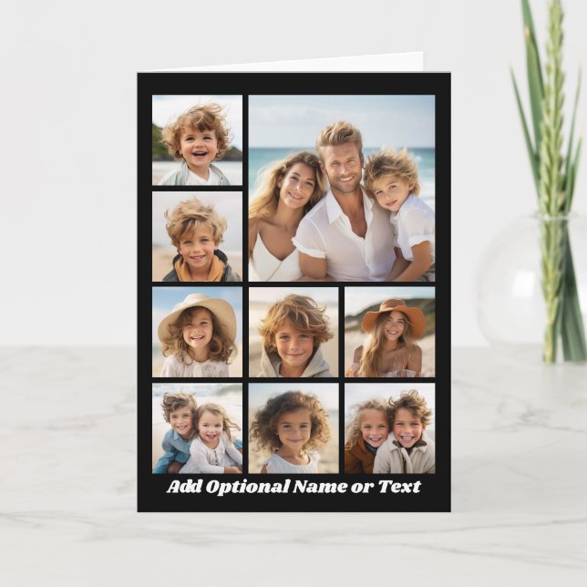 Monograma Personalizado negro y blanco 9 Collages  (Anverso)