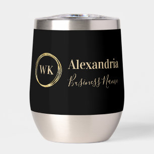 Monograma personalizado Nombre comercial Negro Oro