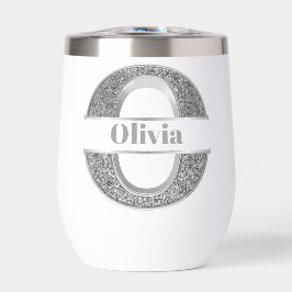 Monograma personalizado o plateado inicial Su nomb