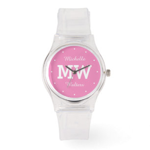 Monograma personalizado, relojes de nombre y color