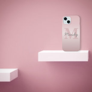 Monograma personalizado rosa y letra de tu nombre 