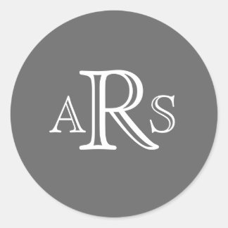 Monograma personalizado Tres letras Sello gris de