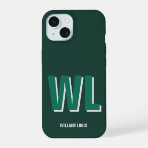 Monograma personalizado verde esmeralda minimalist