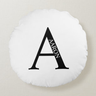 Monograma personalizado y almohada redondeada de n