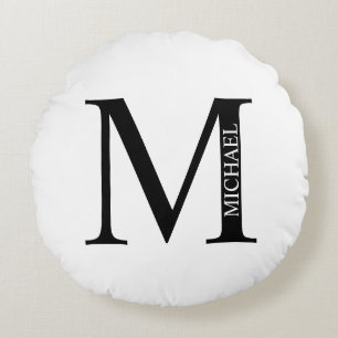 Monograma personalizado y almohada redondeada de n