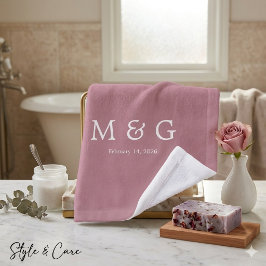 Monograma personalizado y fecha personalizada Rosa