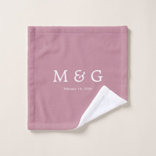 Monograma personalizado y fecha personalizada Rosa