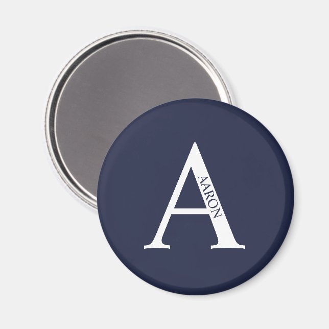 Monograma personalizado y imán de nombres (Anverso/Reverso)