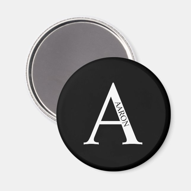 Monograma personalizado y imán de nombres (Anverso/Reverso)