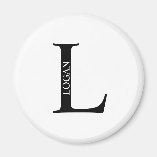 Monograma personalizado y imán de nombres (Frente)