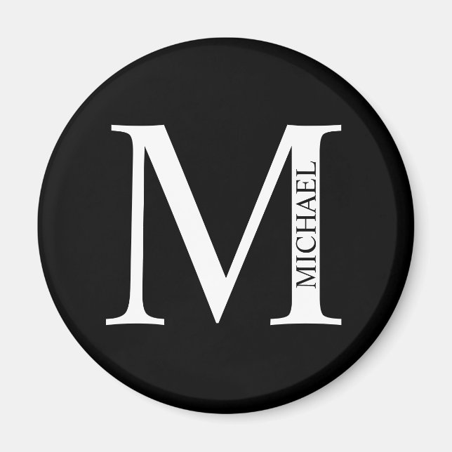 Monograma personalizado y imán de nombres (Frente)