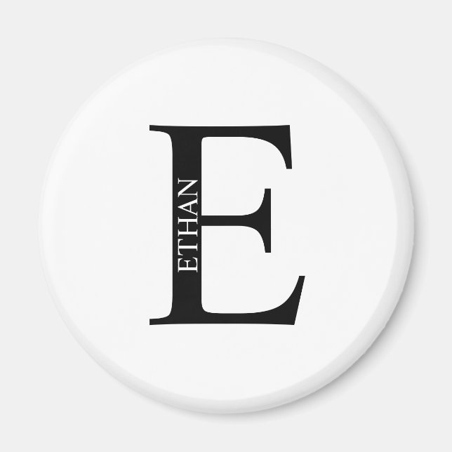 Monograma personalizado y imán de nombres (Frente)