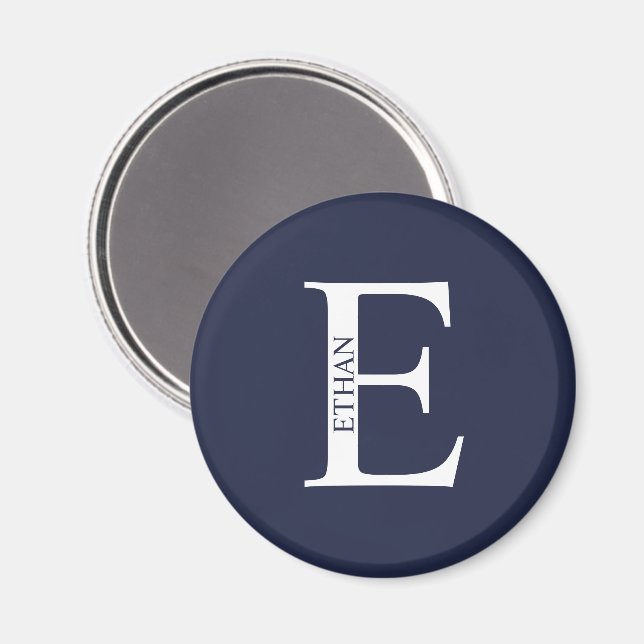 Monograma personalizado y imán de nombres (Anverso/Reverso)