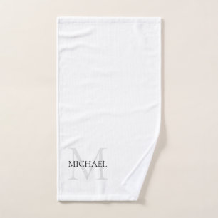 Monograma personalizado y nombre blanco