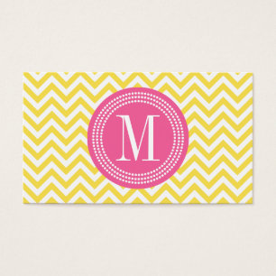 Monograma personalizado zigzag amarillo de Chevron