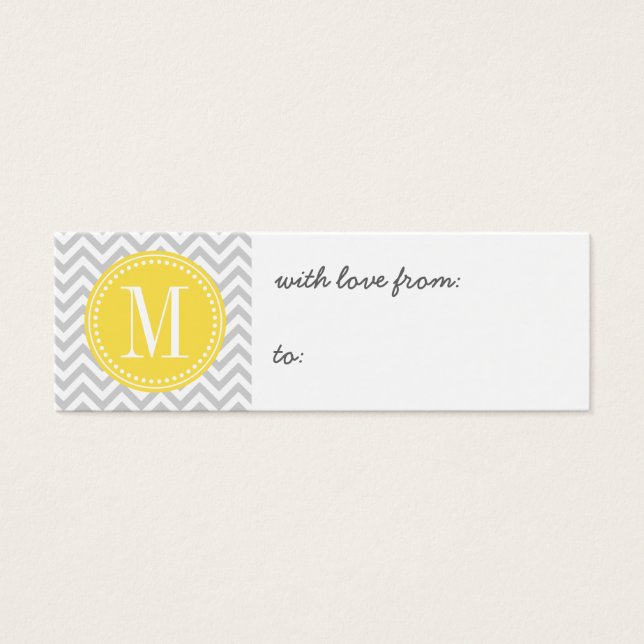 Monograma personalizado Zigzag Chevron Gris claro (Frente)