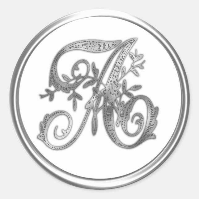 Monograma plateado inicial en cualquier Sello para (Anverso)