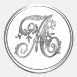 Monograma plateado inicial en cualquier Sello para