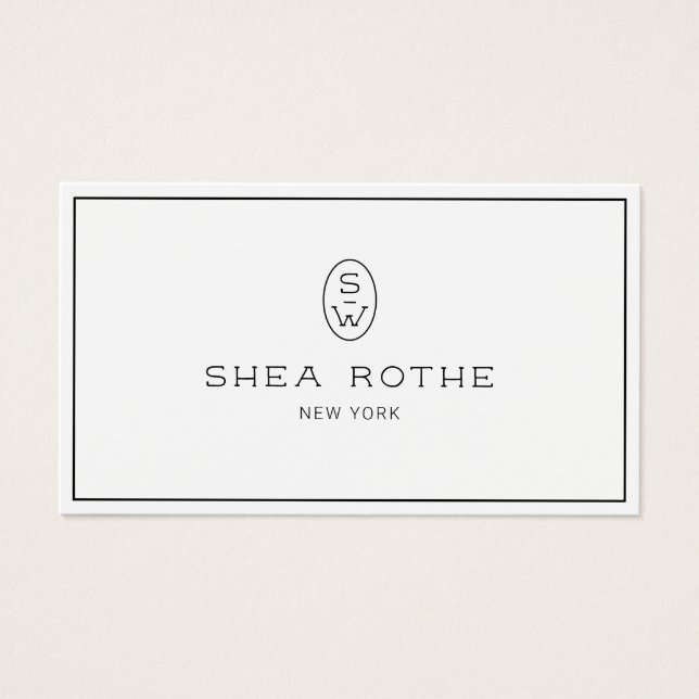 Monograma profesional blanco de Moda moderna (Frente)