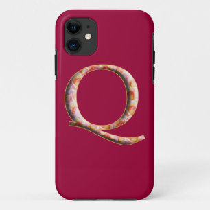 Monograma Q en Rosas Patrón Iphone 5 Funda