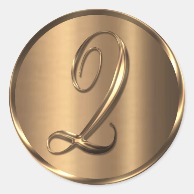 Monograma Q Sello para sobres de bronce no METÁLIC (Anverso)