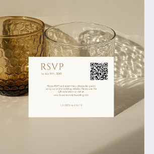 Monograma QR Boda Taupe & Marfil Pareja RSVP