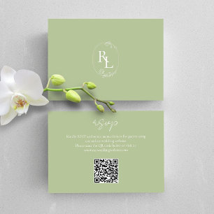 Monograma QR de floral verde de menta RSVP