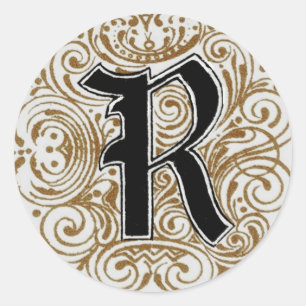 Monograma "R" en oro - Pegatina