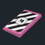 Monograma rayas cartera - diagonal<br><div class="desc">Esta cartera presenta un patrón de rayas diagonales en negrita y se puede personalizar con un monograma.</div>