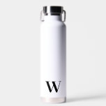 Monograma Regalo de botella de agua blanca de Boda<br><div class="desc">Personalice este elegante y elegante regalo de botella de agua con su personalizado monograma inicial.</div>