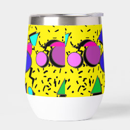 Monograma retro estilo memphis amarillo de los año