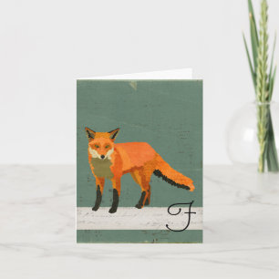 Monograma retro Notecard del Fox